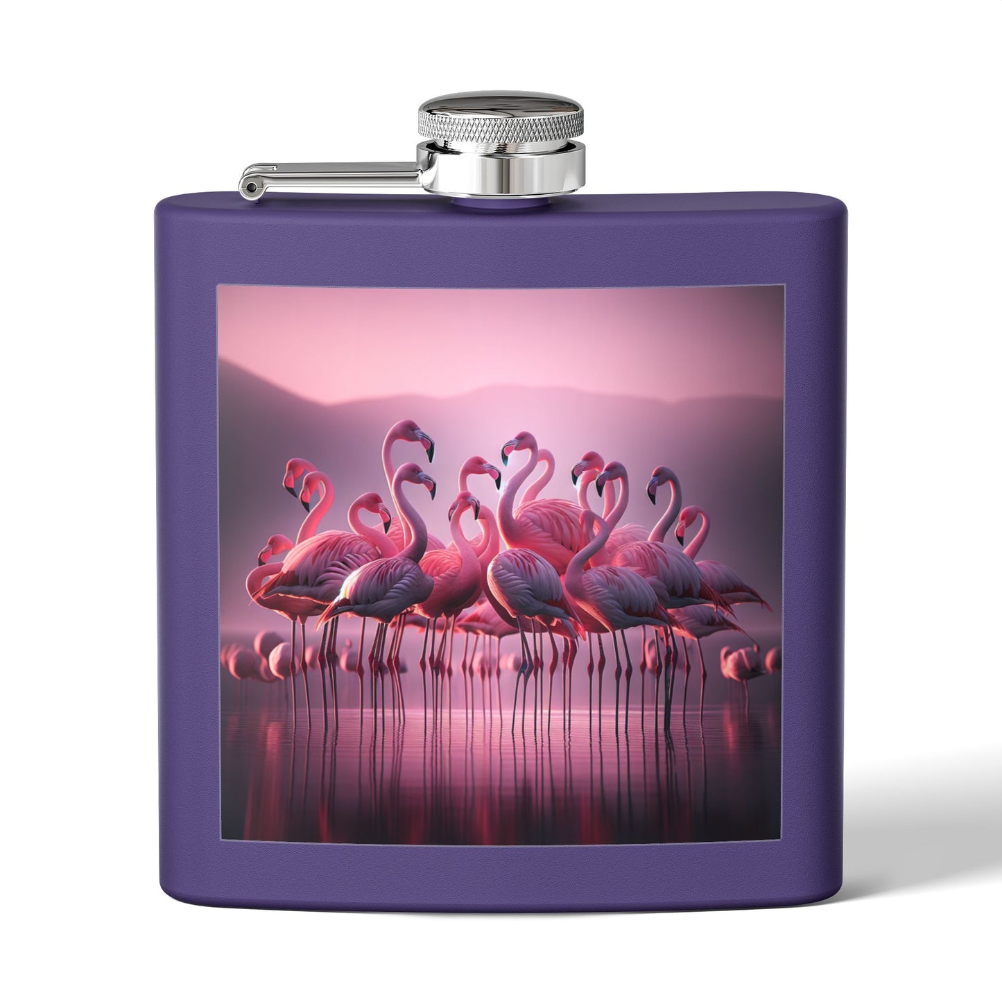 pink flamingos Sleek Stainless Steel Flask