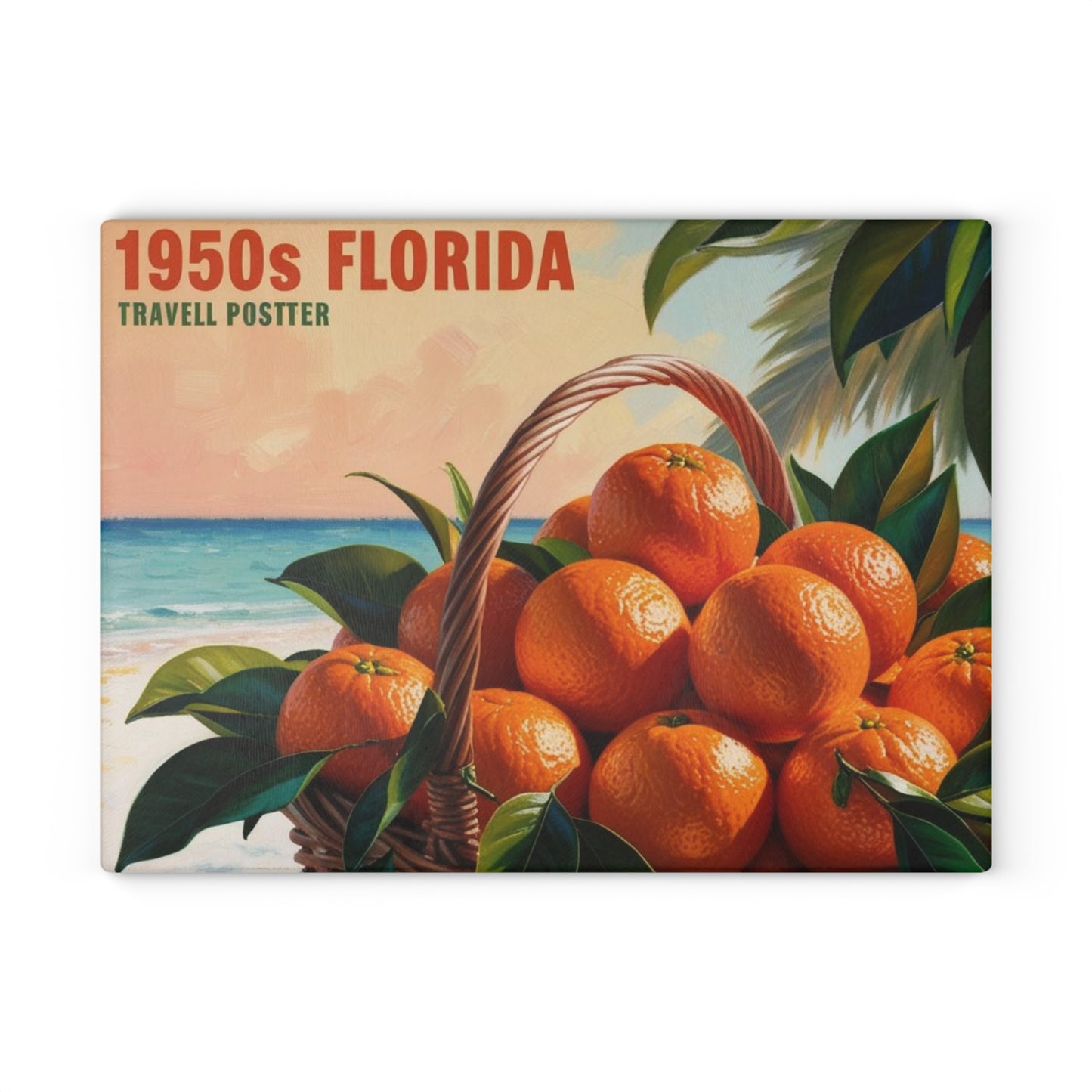 florida oranges Glass Cutting Board