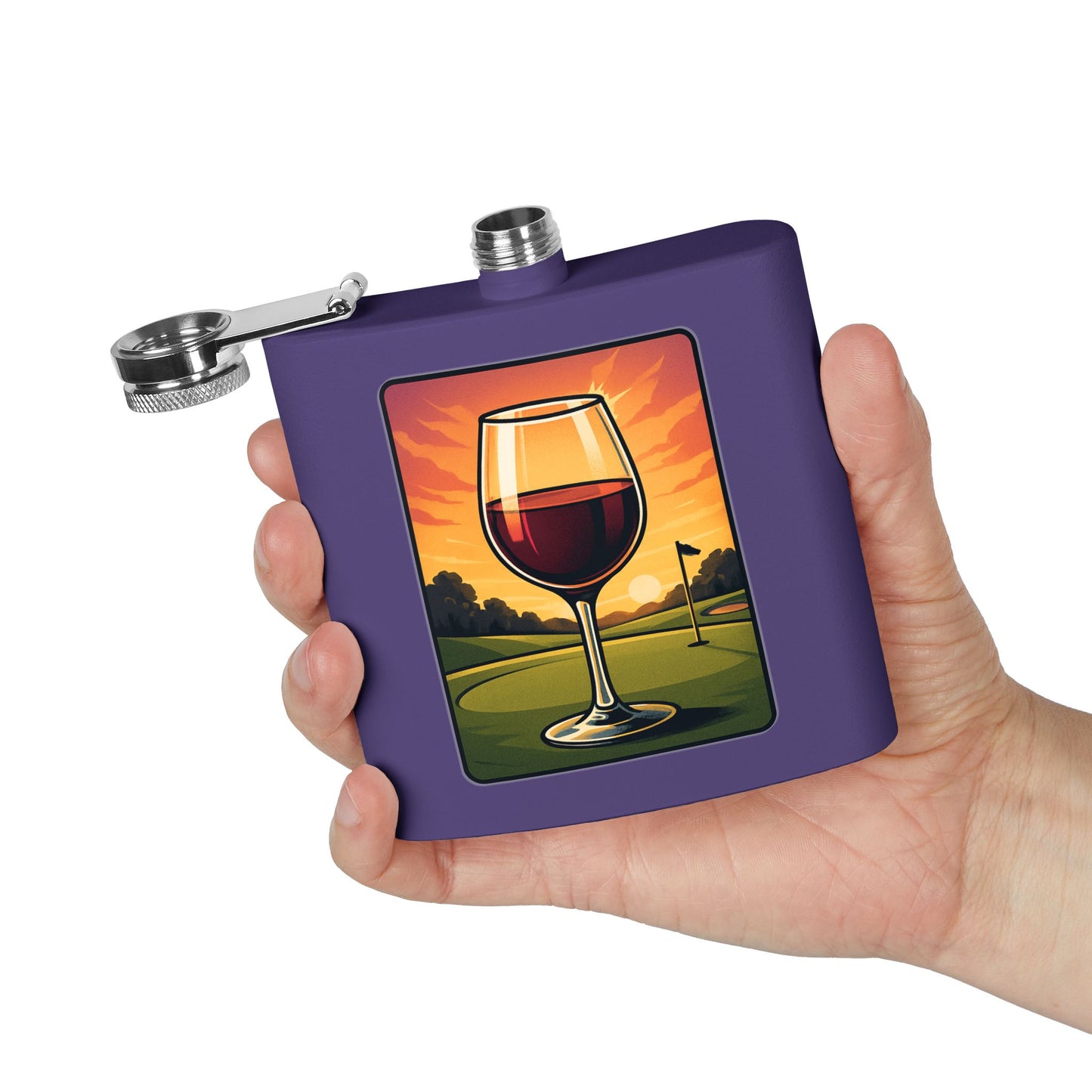 Wine Golf Sunset Flask