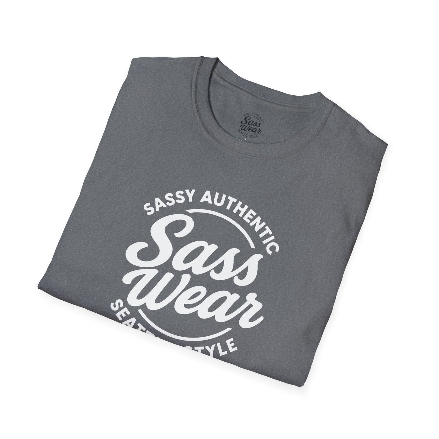 Sass Wear - Unisex Softstyle T-Shirt white logo