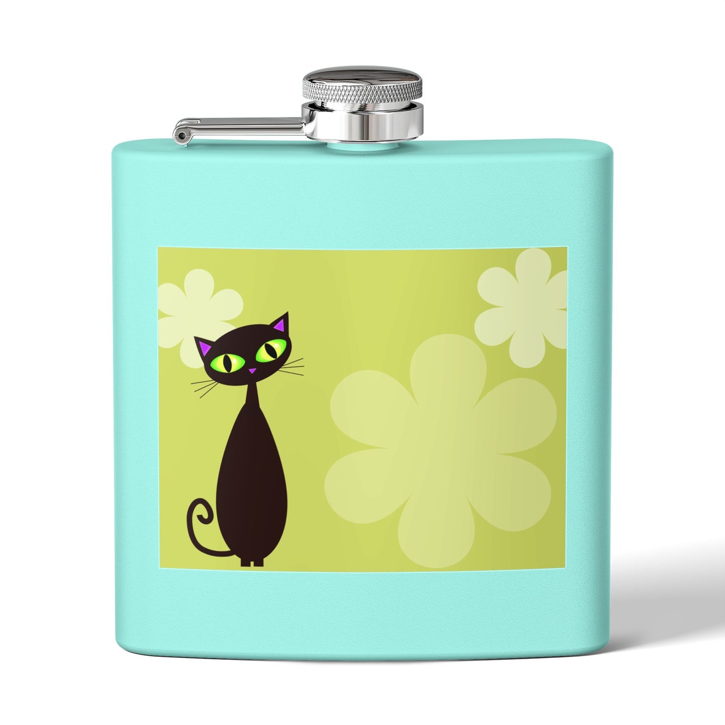 Retro Black Cat Sleek Stainless Steel Flask