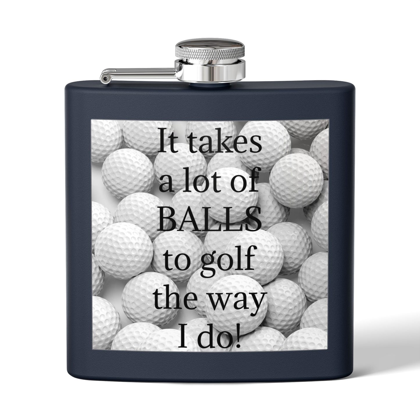 A Lot of Balls Sleek Stainless Steel Flask