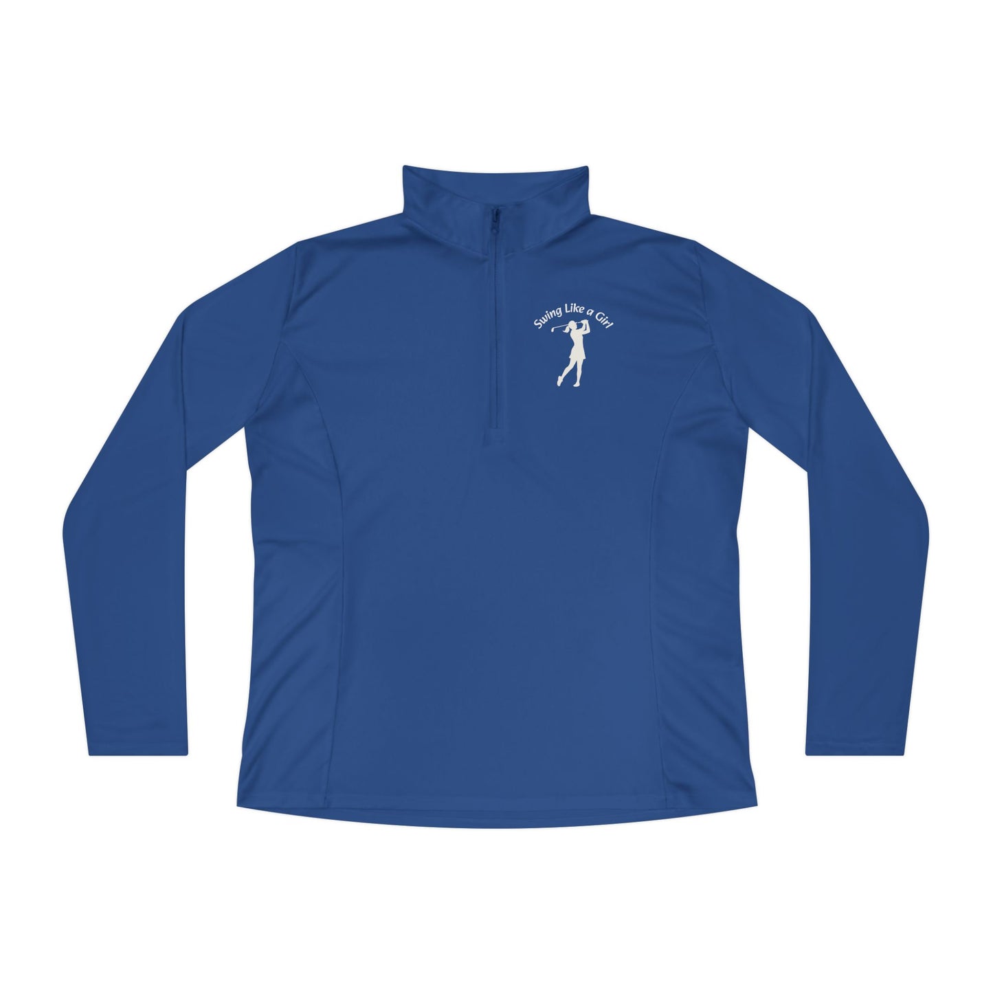 Swing Like A Girl Silhouette Ladies Quarter-Zip Pullover