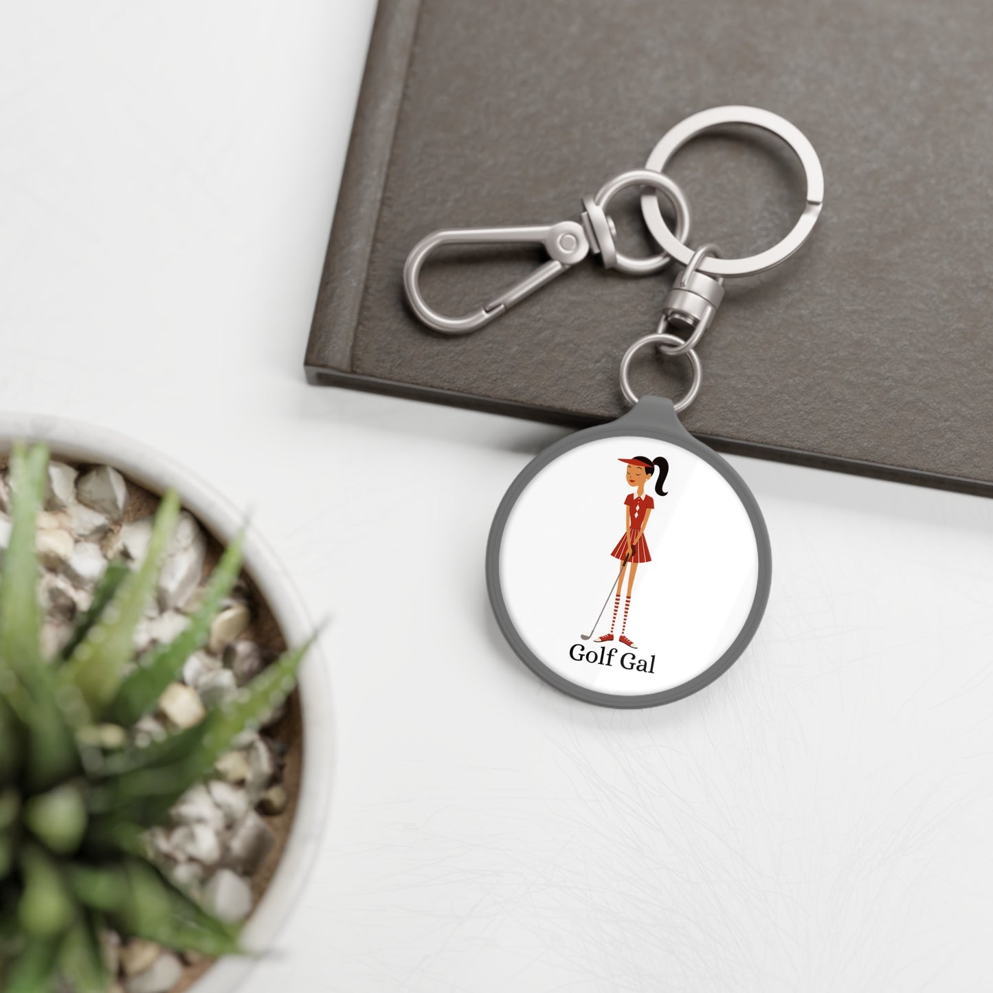 Golf Gal Keyring Tag Ruby
