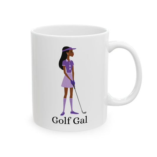 Golf Gal Ceramic Coffee Mug Violet