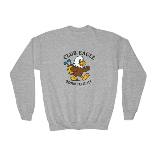 Club Eagle Golf Ball Born to Golf Youth Crewneck Sweatshirt