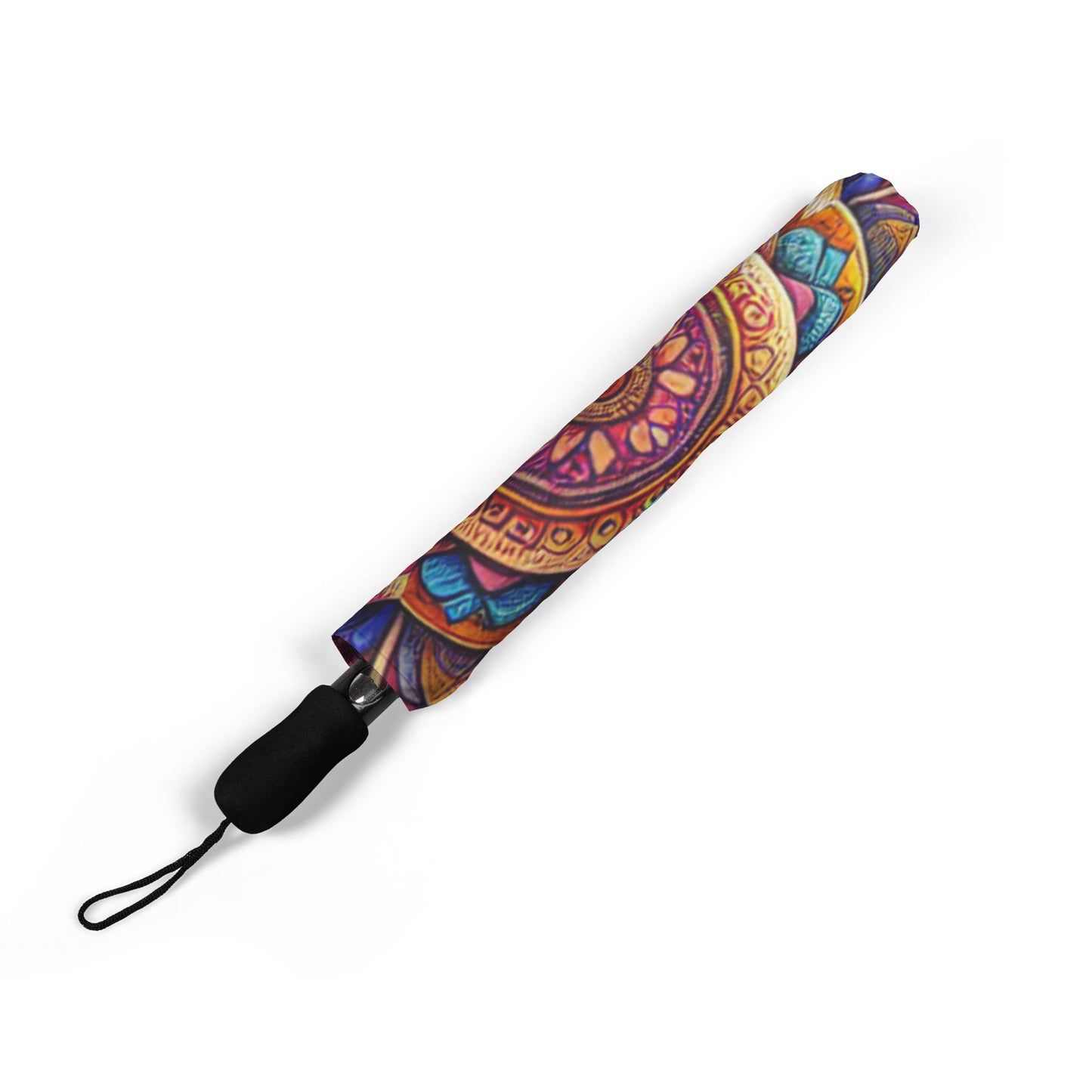 colorful Mandala Umbrella - Semi-Automatic Foldable Design