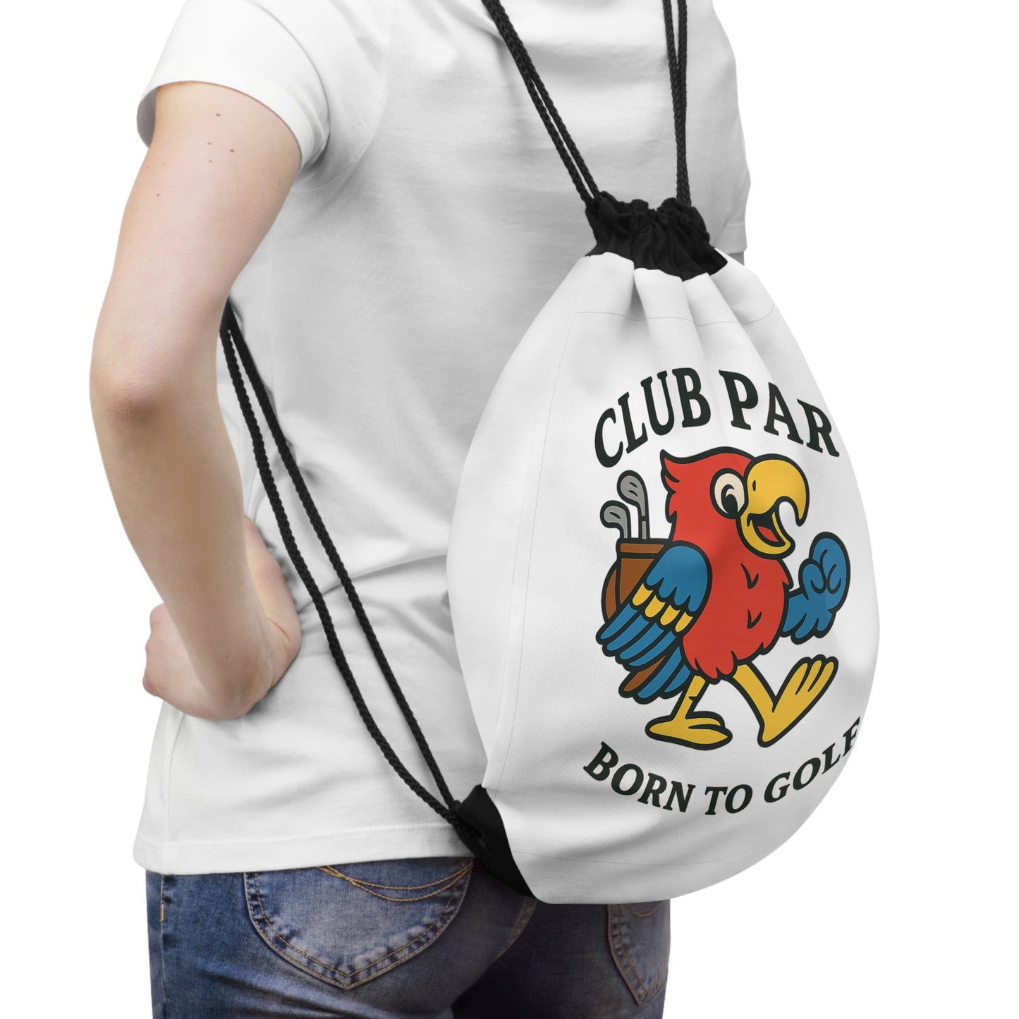 Club Par Born to Golf Drawstring Bag