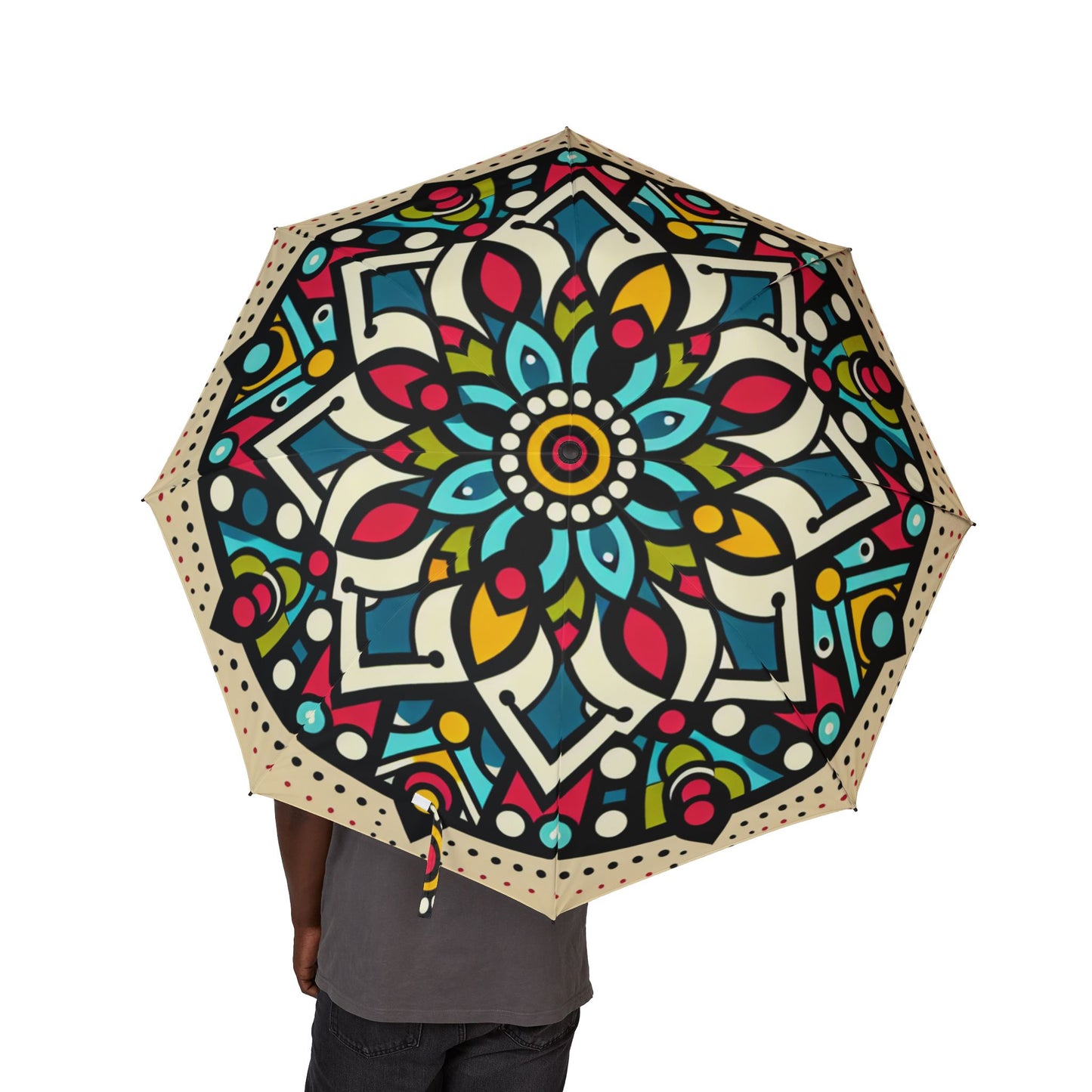 pop art mandala Umbrella - Semi-Automatic Foldable Design
