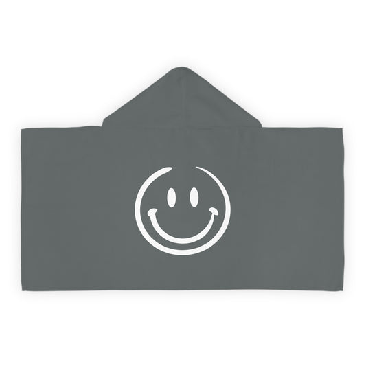 Grey Smiley Face Kids Hooded Towel/ Beach Cover-Up