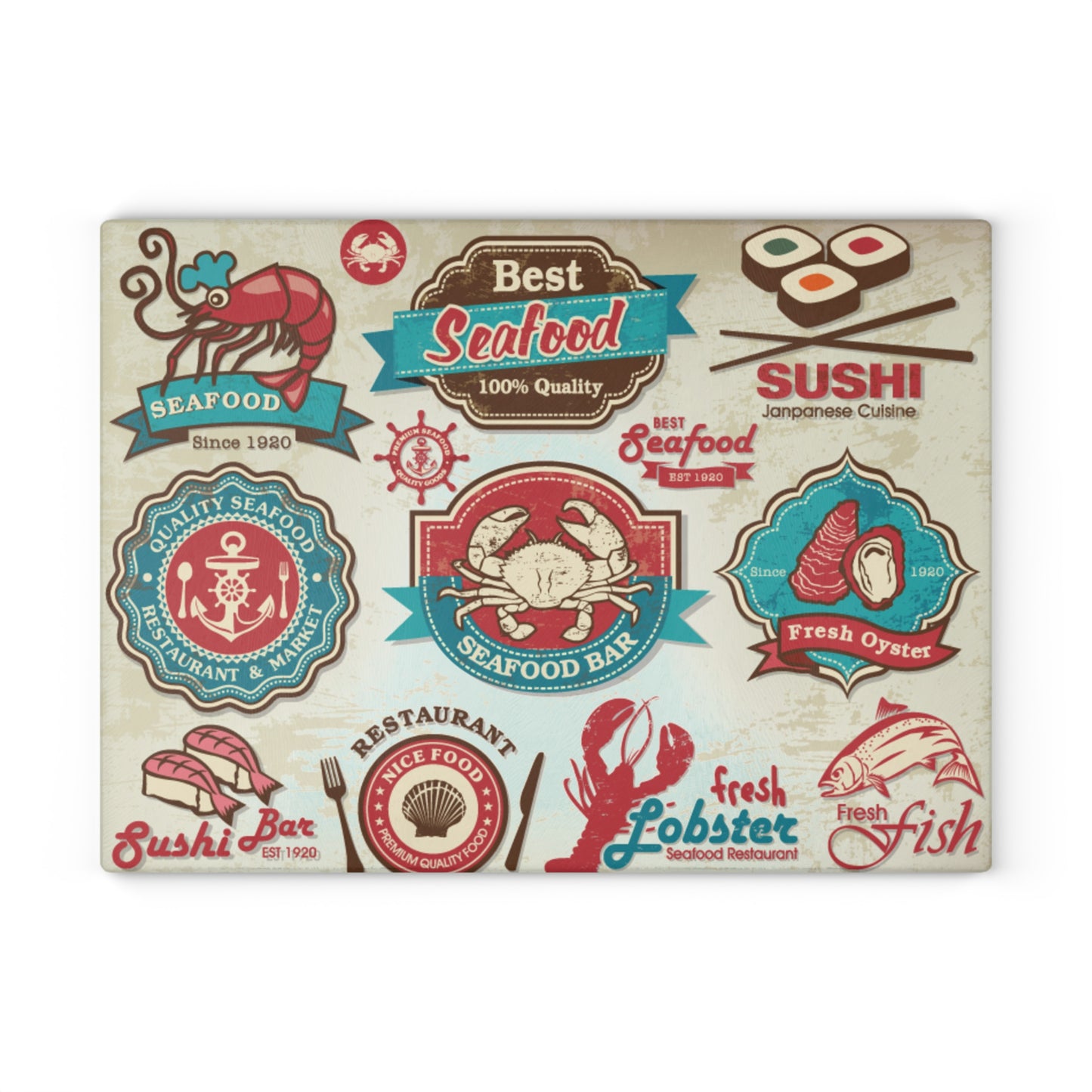 seafood and sushi  Cutting Board