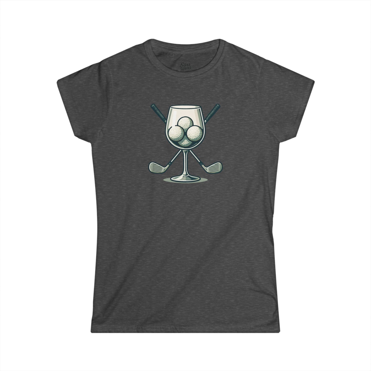 Wine and Golf Clubs Women's Softstyle Tee