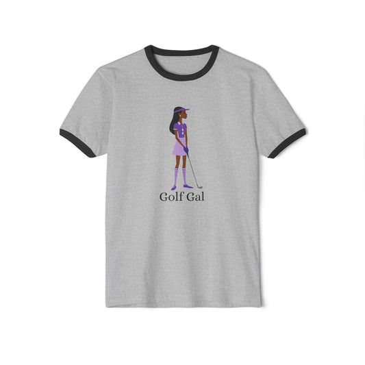 Golf Gal Cotton Ringer T-Shirt Violet