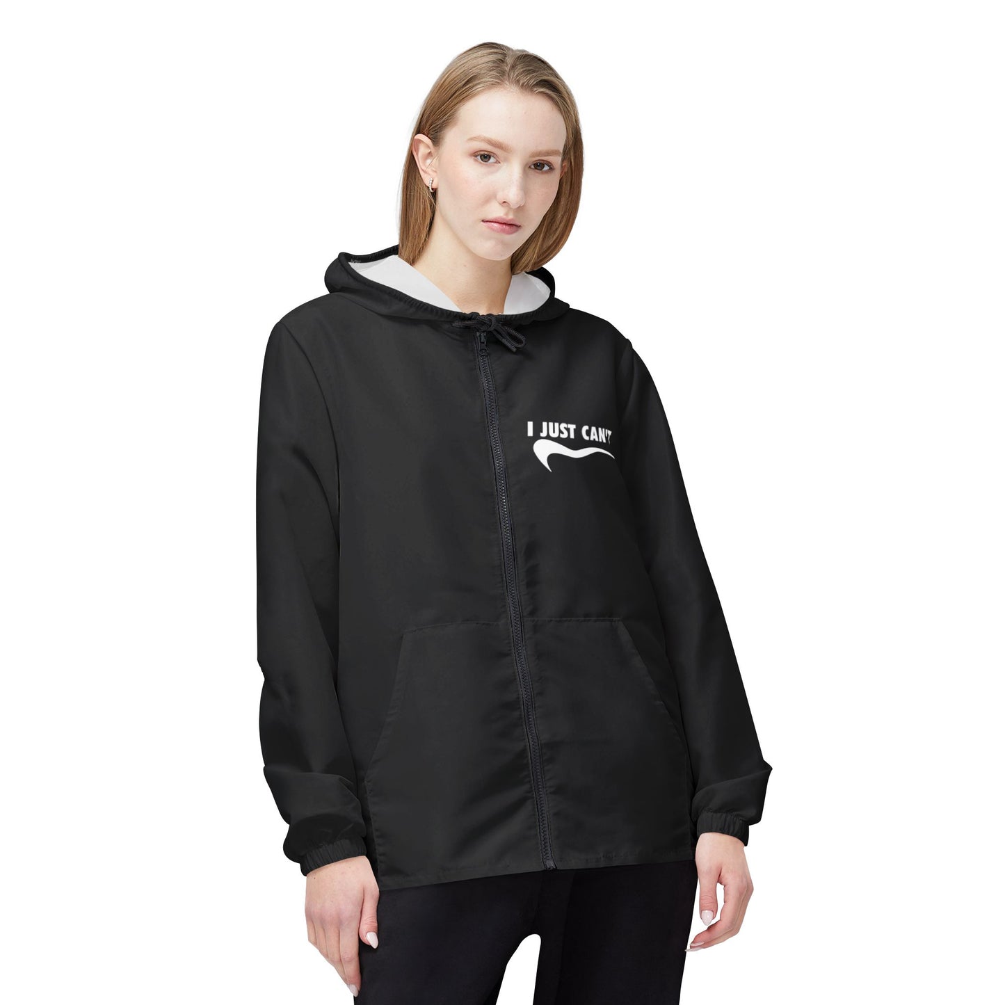 Black I Just Can't Windbreaker Jacket