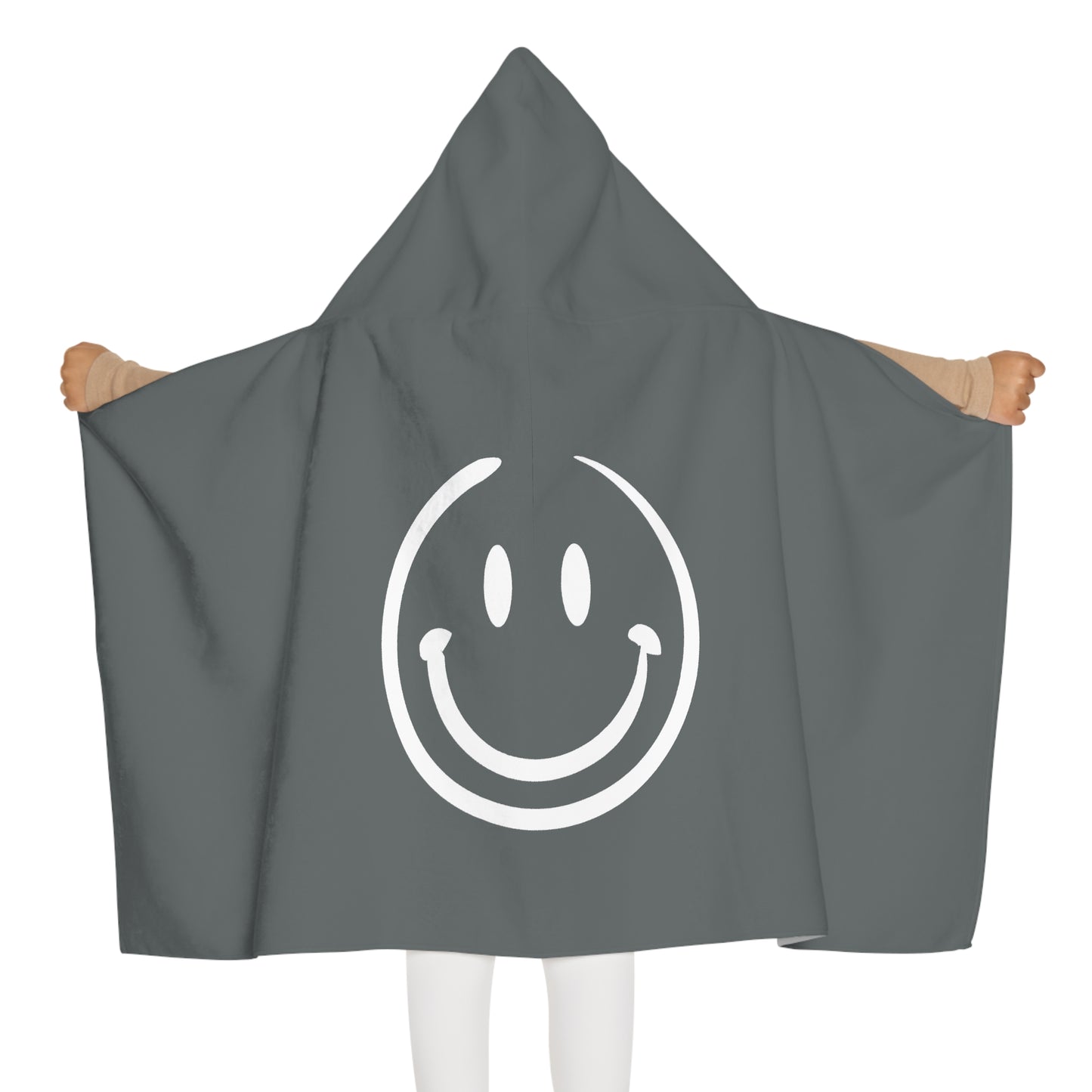Grey Smiley Face Kids Hooded Towel/ Beach Cover-Up