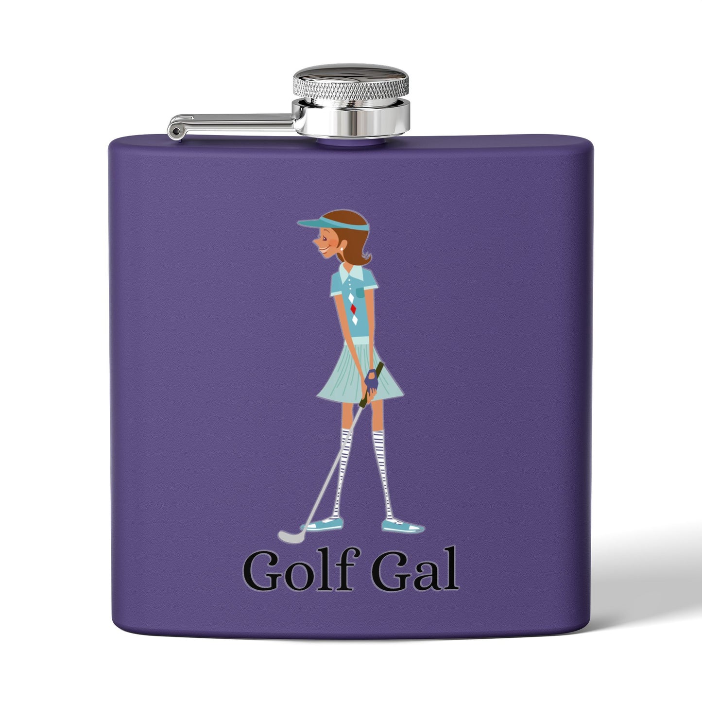 Golf Gal Sleek Stainless Steel Flask Lily