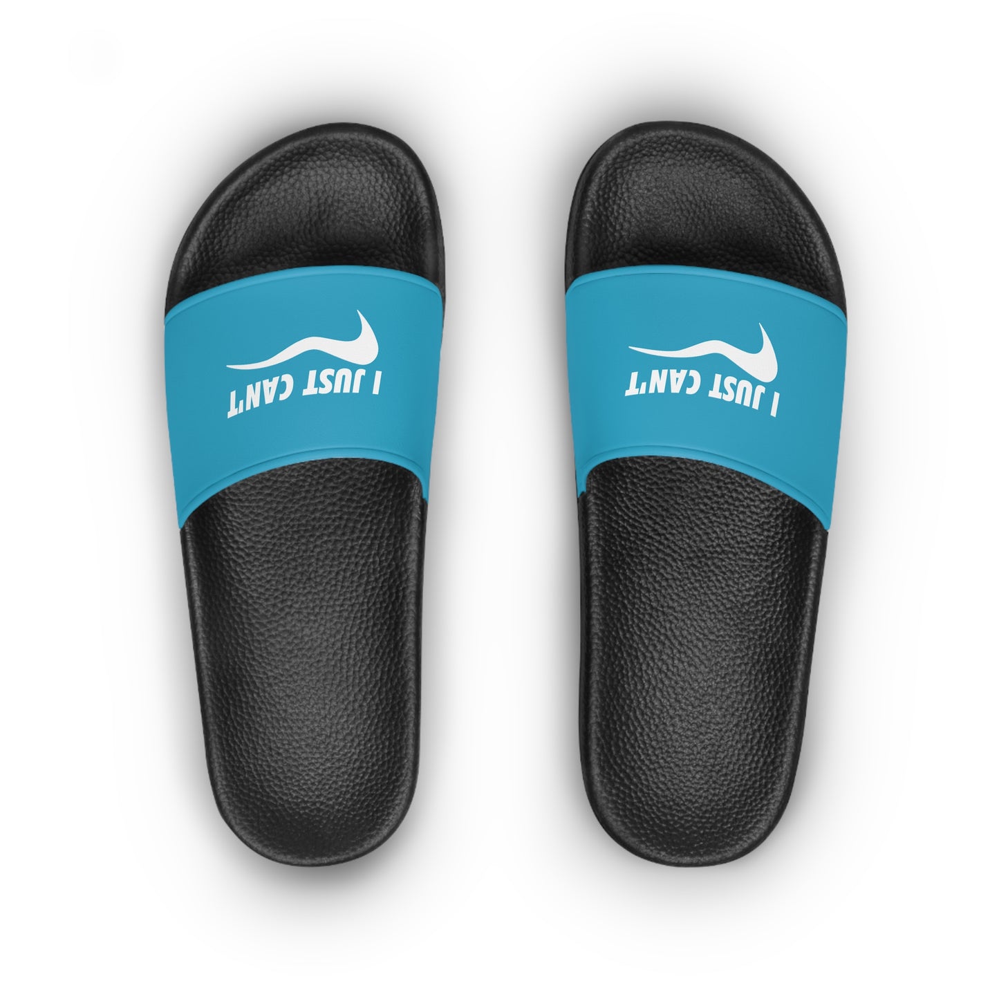 Turquoise Hot Pink I Just Can't  Women's Slide Sandals