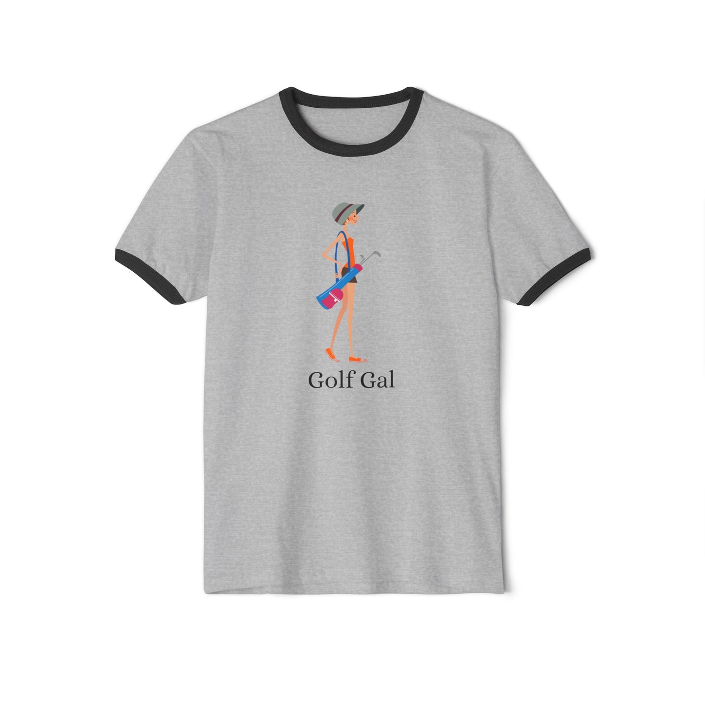 Golf Gal Cotton Ringer T-Shirt Poppy