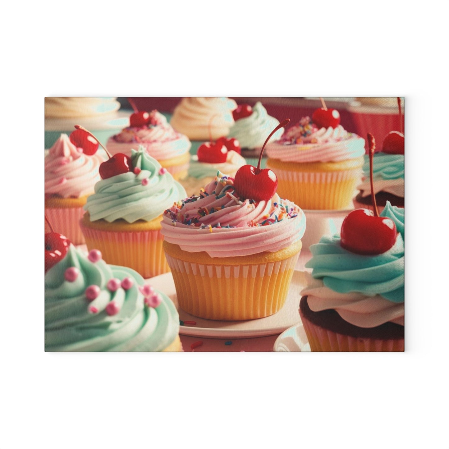 cupcakes Glass Cutting Board