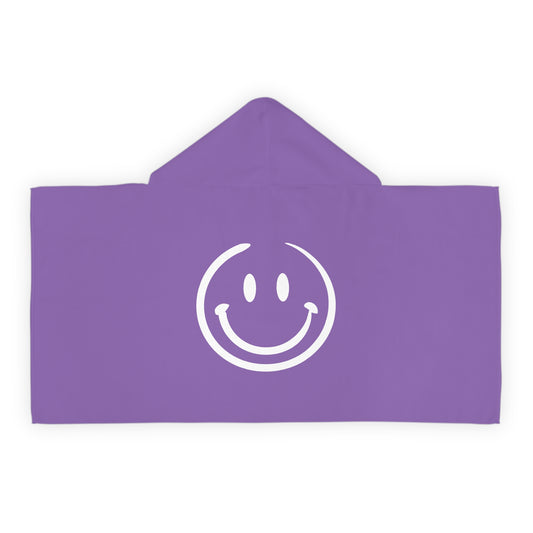 Purple Smiley Face Kids Hooded Towel/ Beach Cover-Up