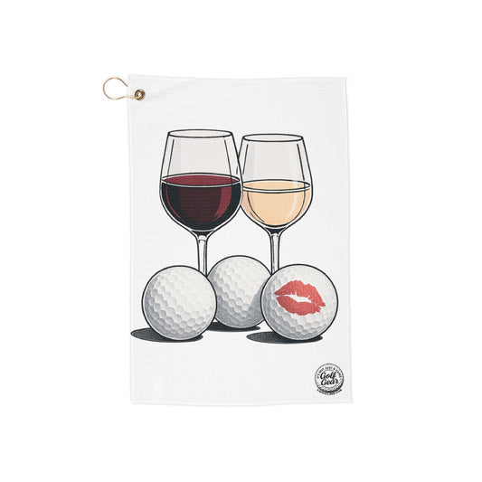 Wine Glasses Lips Golf Golf Towel