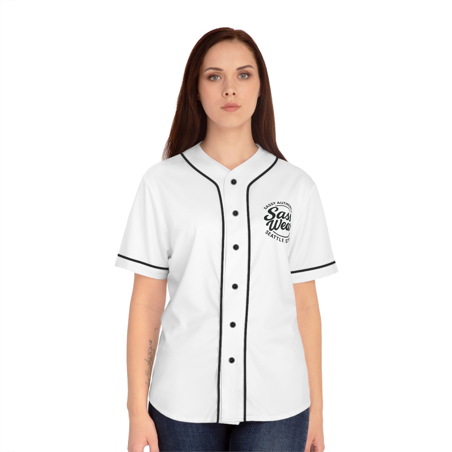 white Sass wear  Baseball Jersey