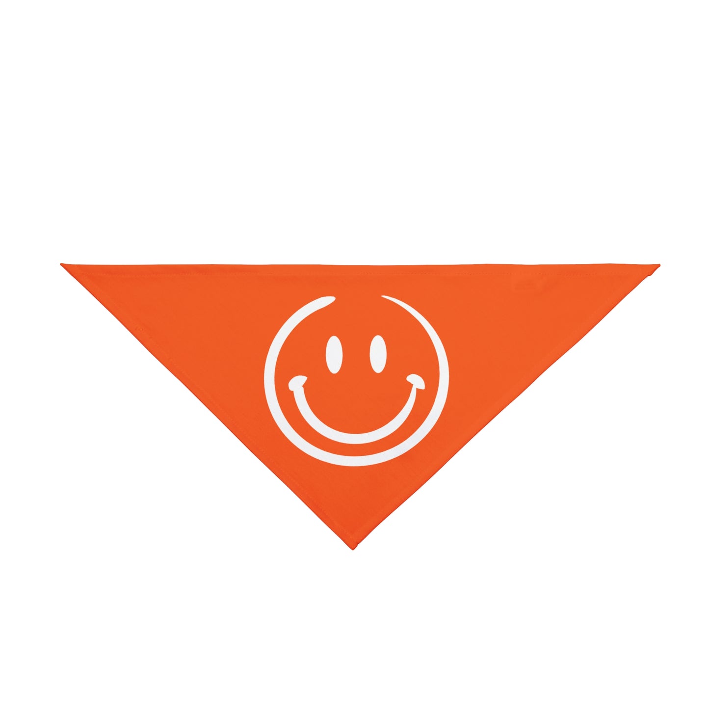 orange with white smiley face Pet Bandana