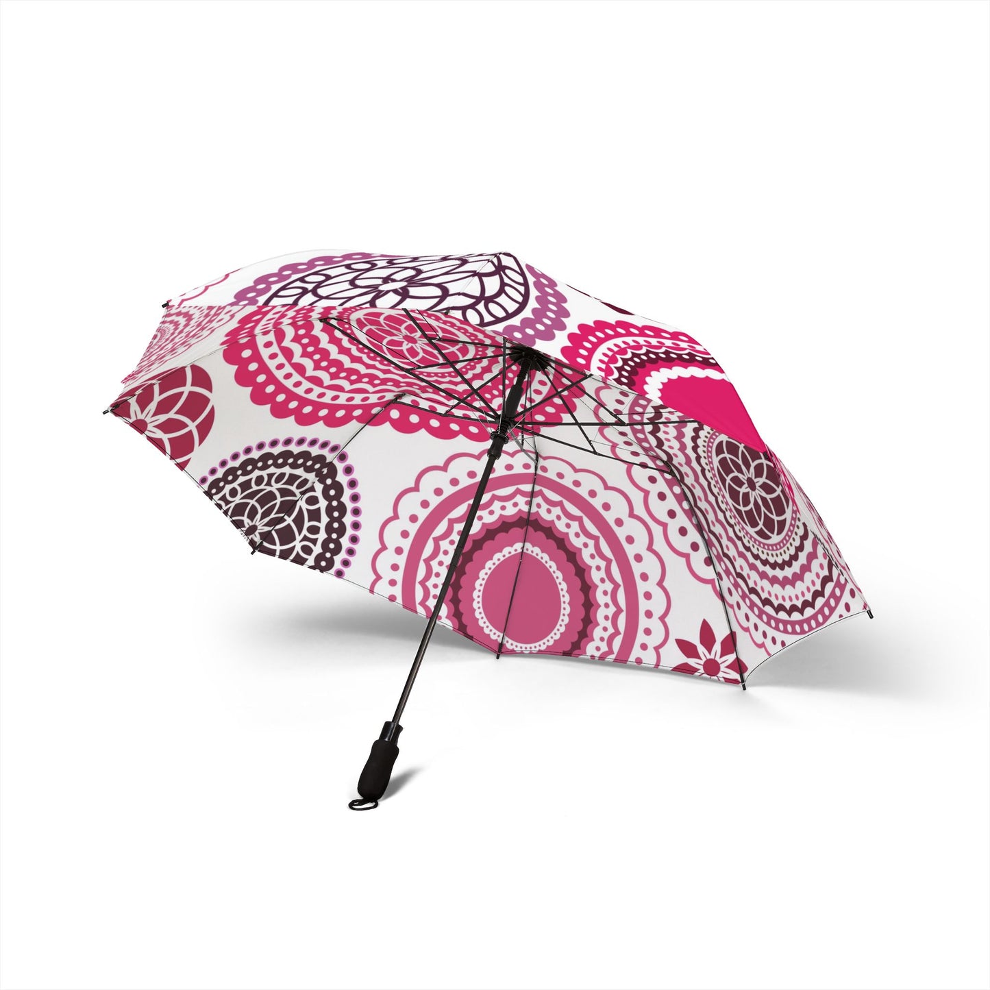 cheerful pink mandalas Umbrella - Semi-Automatic Foldable Design