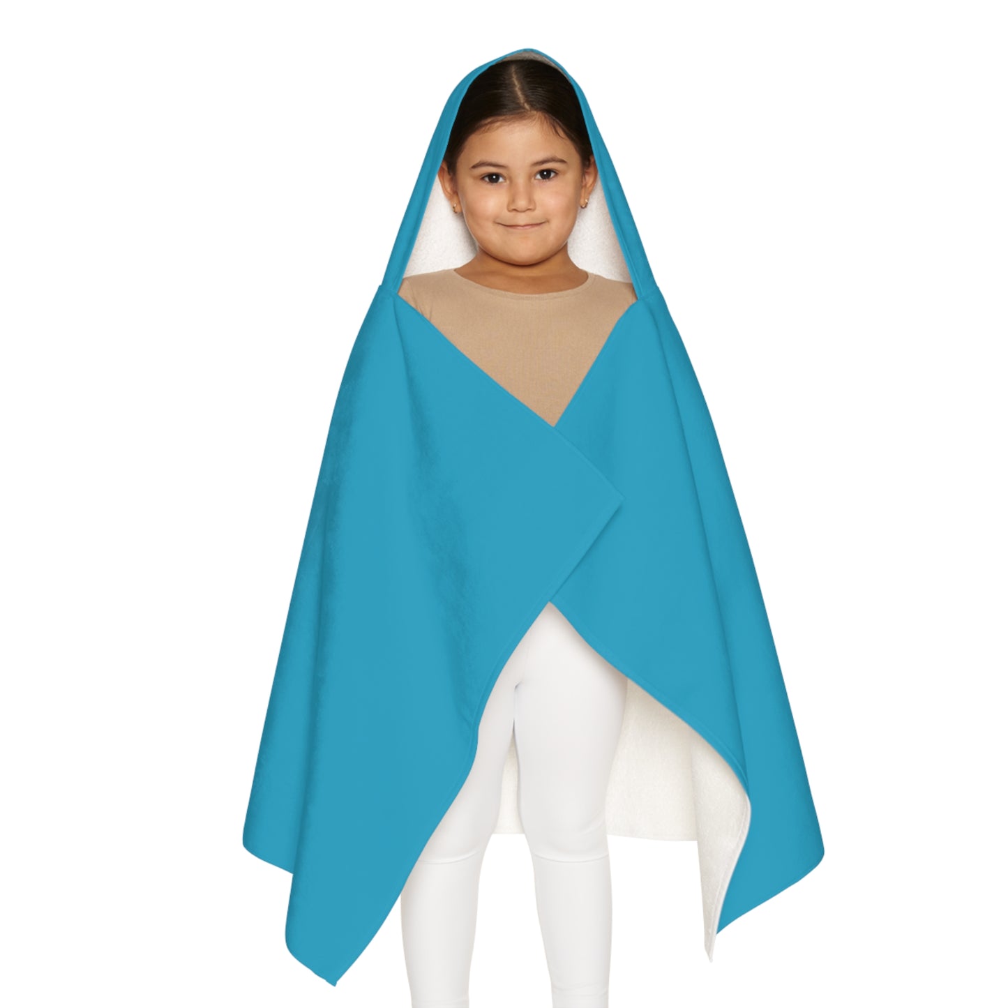 Turquoise Smiley Face Kids Hooded Towel/ Beach Cover-Up