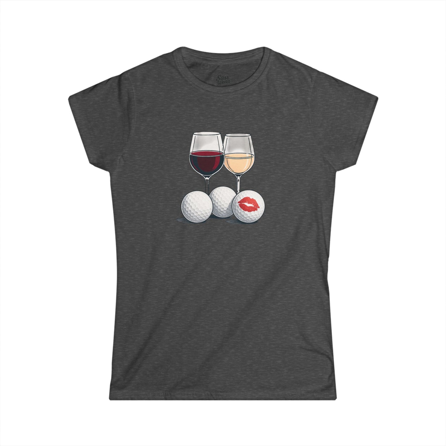 Wine Golf Lips Women's Softstyle Tee