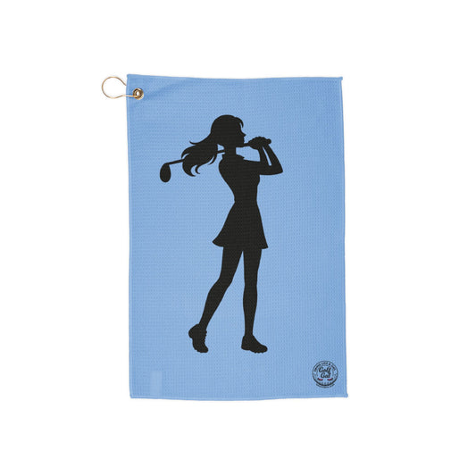 Blue Gal Silhouette Golf Towel