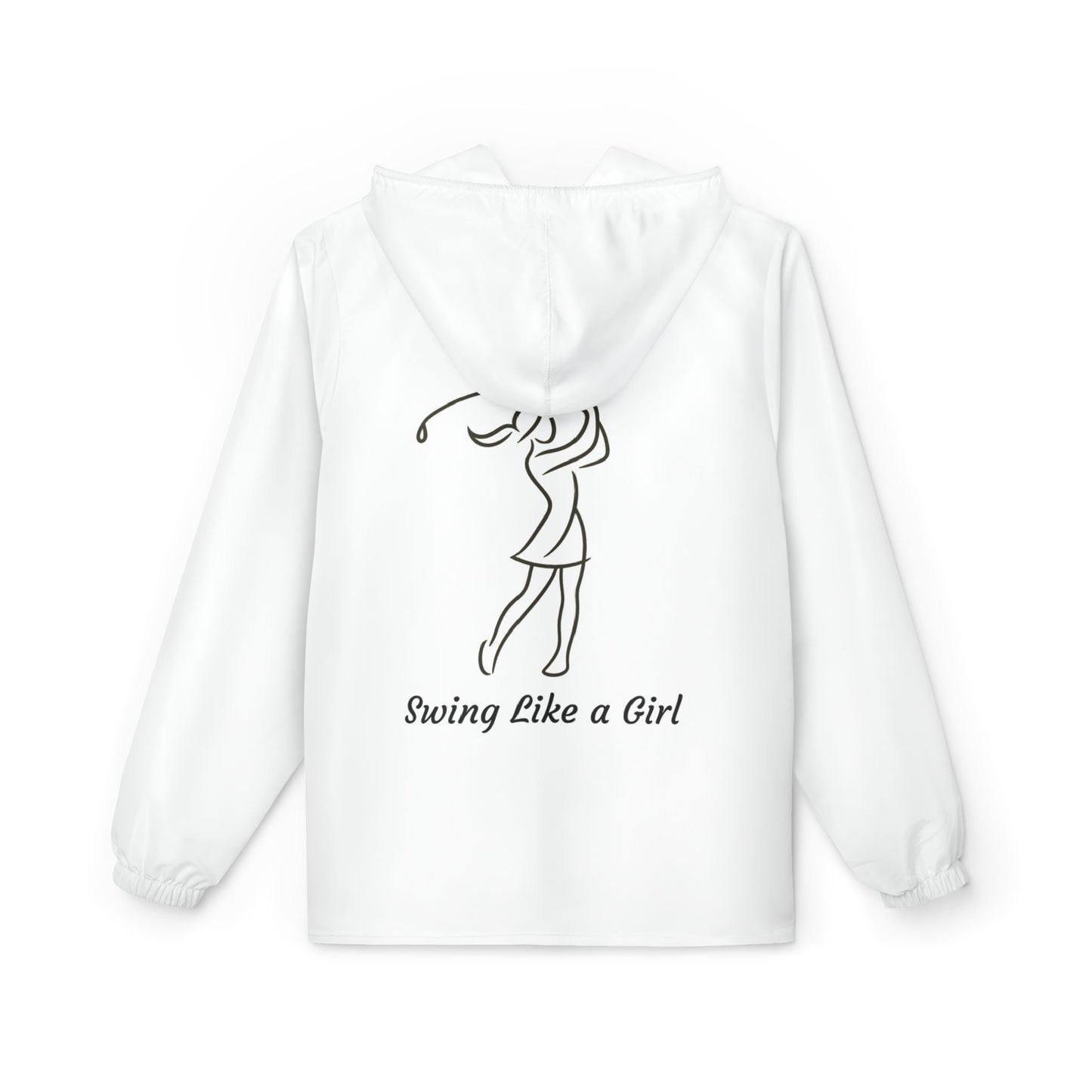 White Golf Gal Swing Like a Girl Windbreaker Jacket