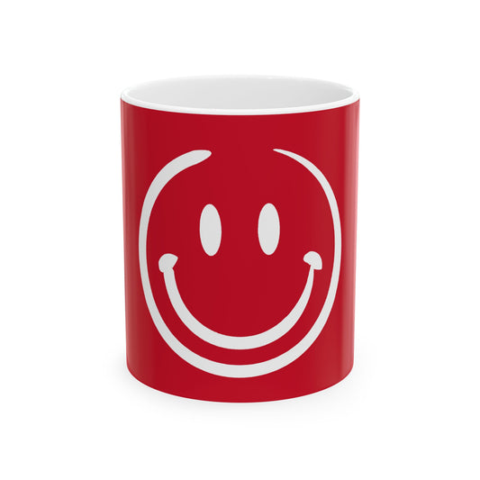 red smiley face Ceramic Coffee Mug