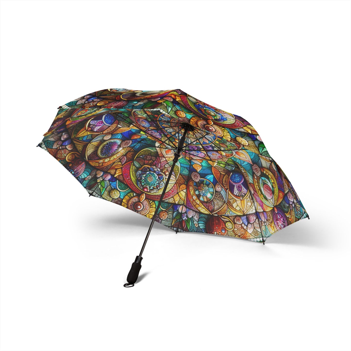 stained glass mandala Umbrella - Semi-Automatic Foldable Design