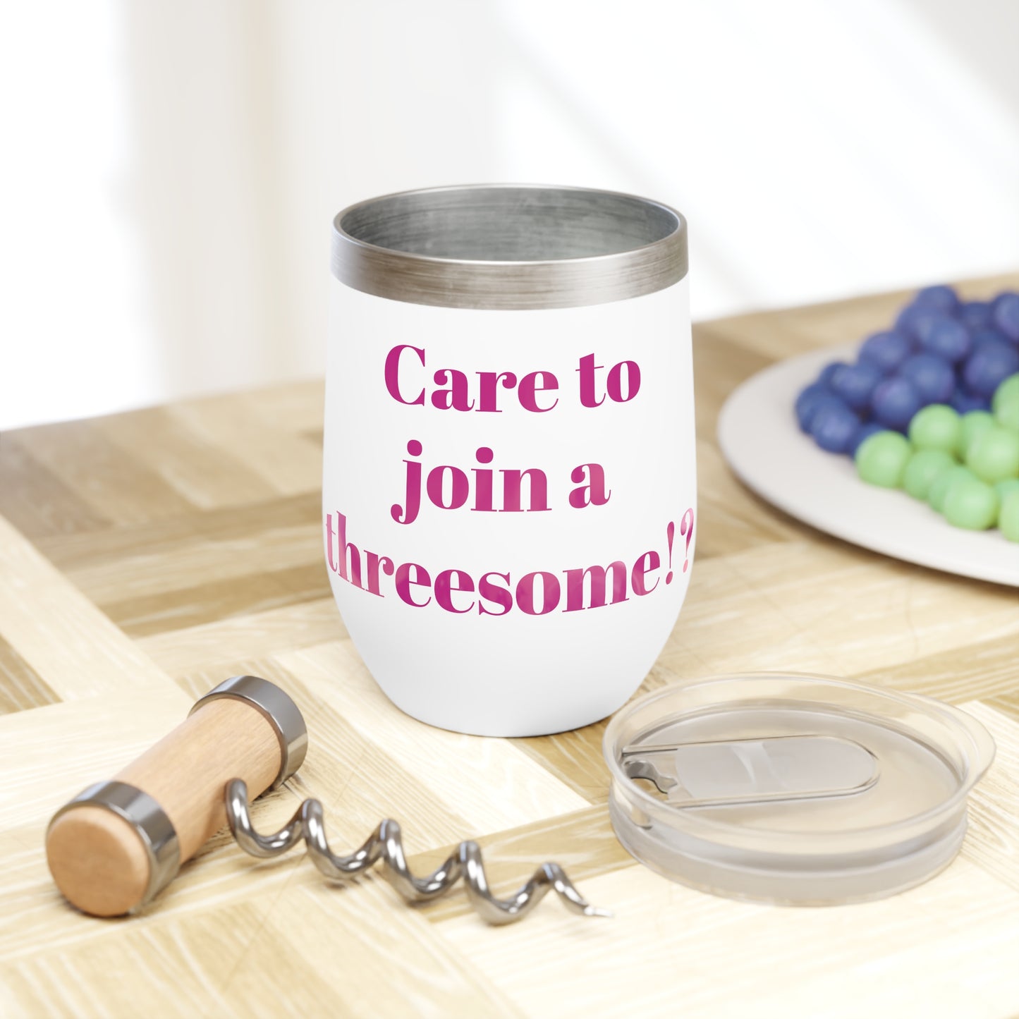 pink threesome golfl Wine Tumbler