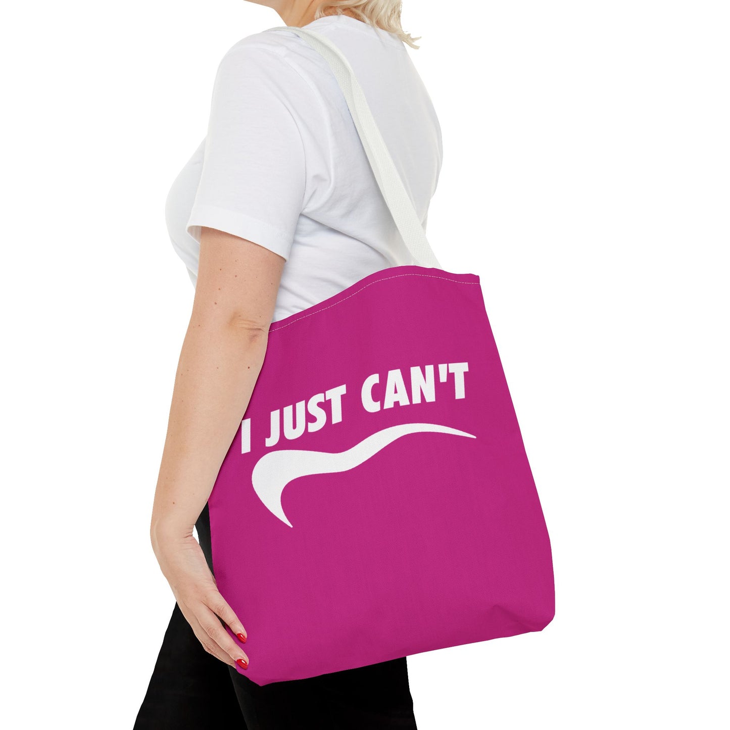 Fushia with white I just can't Tote Bag