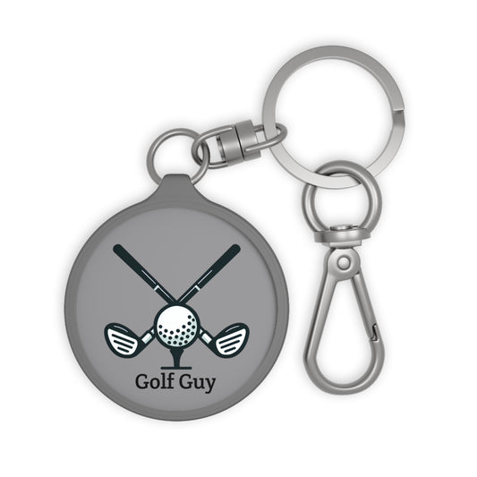 Grey Golf Guy Keyring Tag