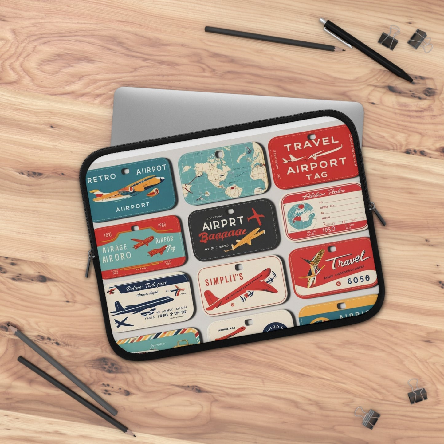 retro luggage tags Laptop Sleeve