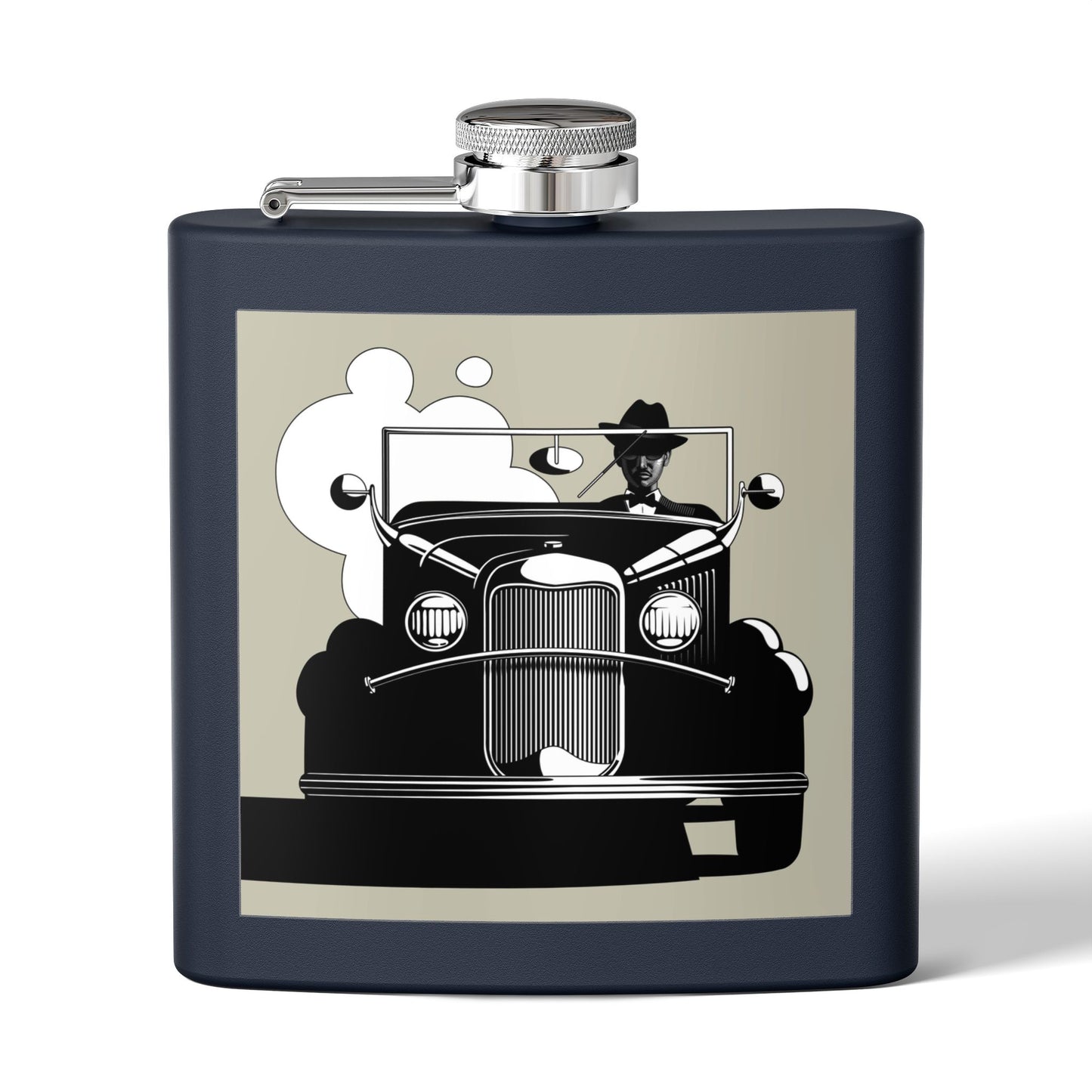 Antique Car Sleek Stainless Steel Flask
