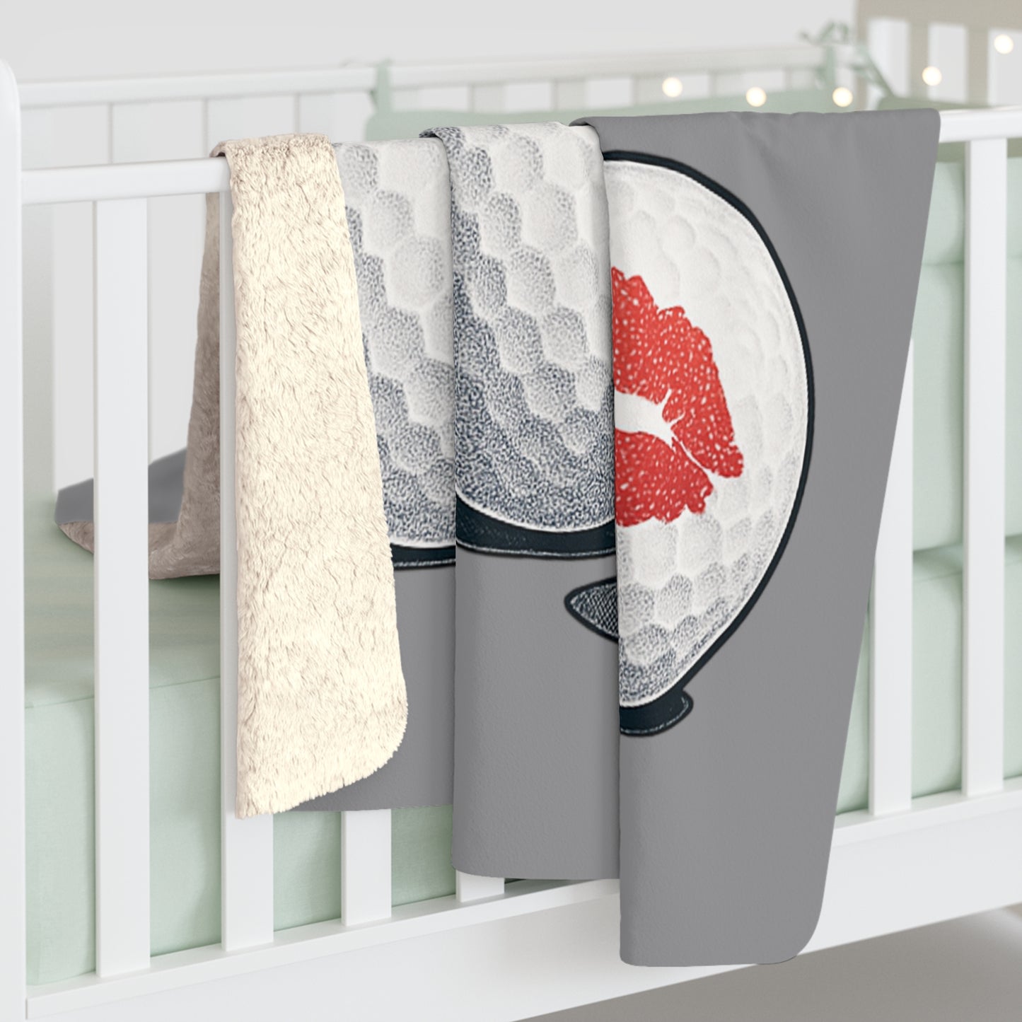 Wine & Golf and Lips Sherpa Fleece Blanket