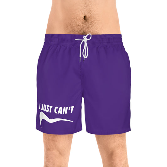 purple I just can't Men's Mid-Length Swim Shorts
