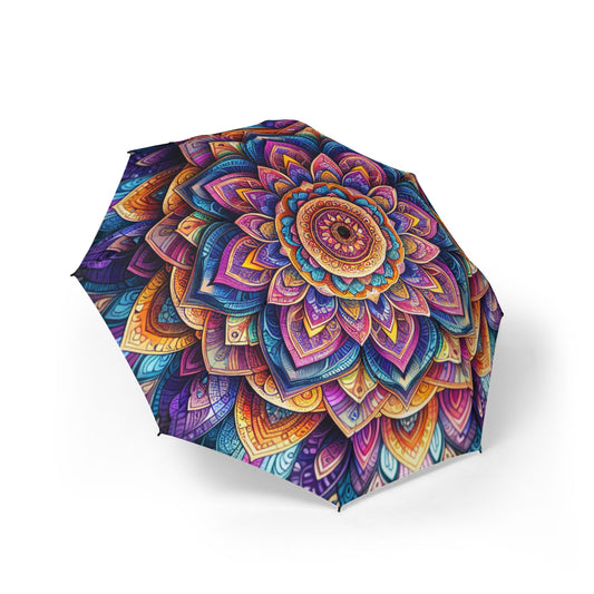 colorful Mandala Umbrella - Semi-Automatic Foldable Design