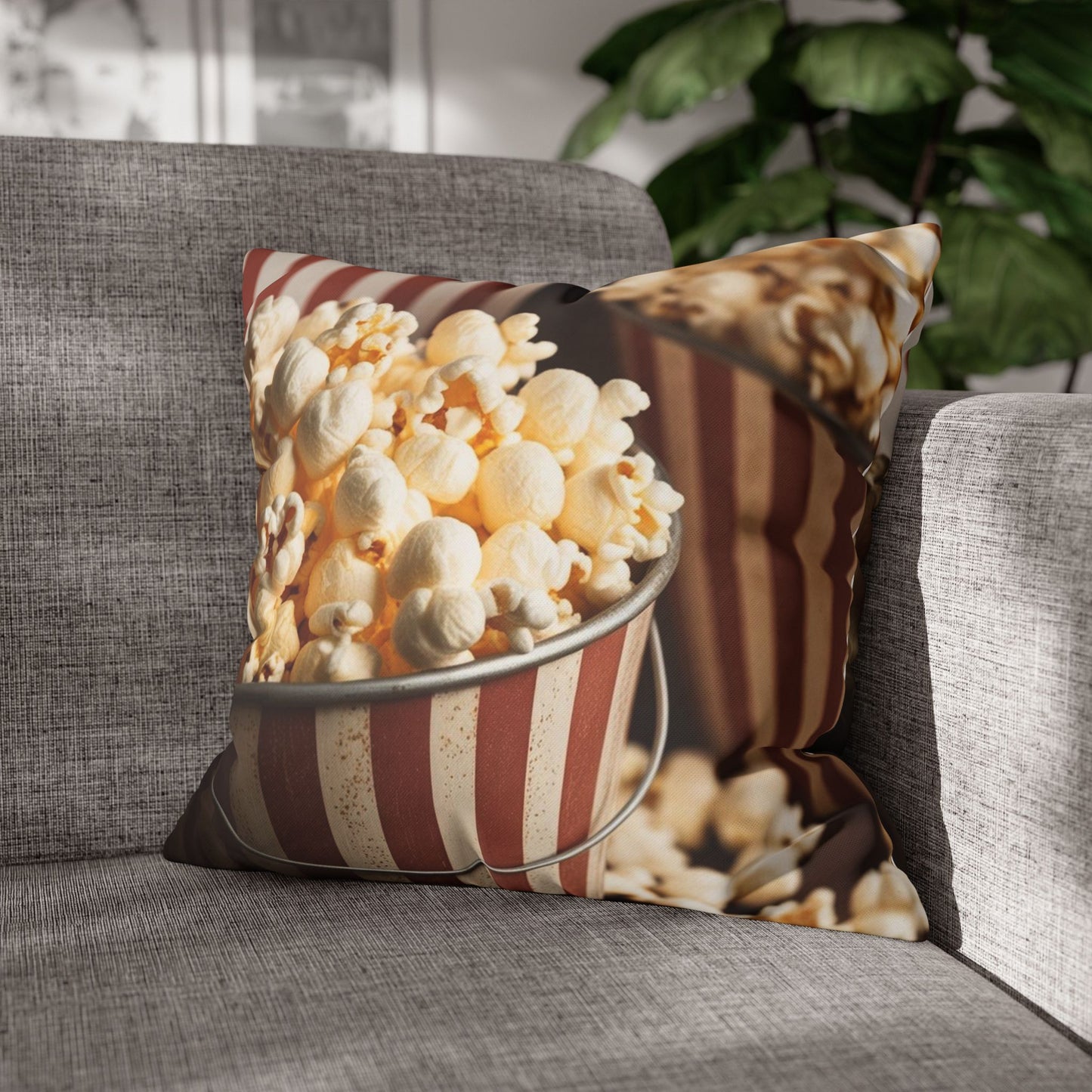 retro popcorn Canvas Pillow cover