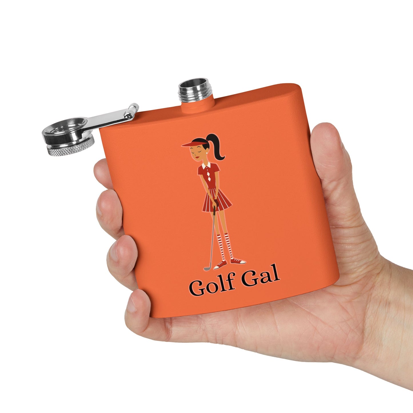 Golf Gal Sleek Stainless Steel Flask Ruby
