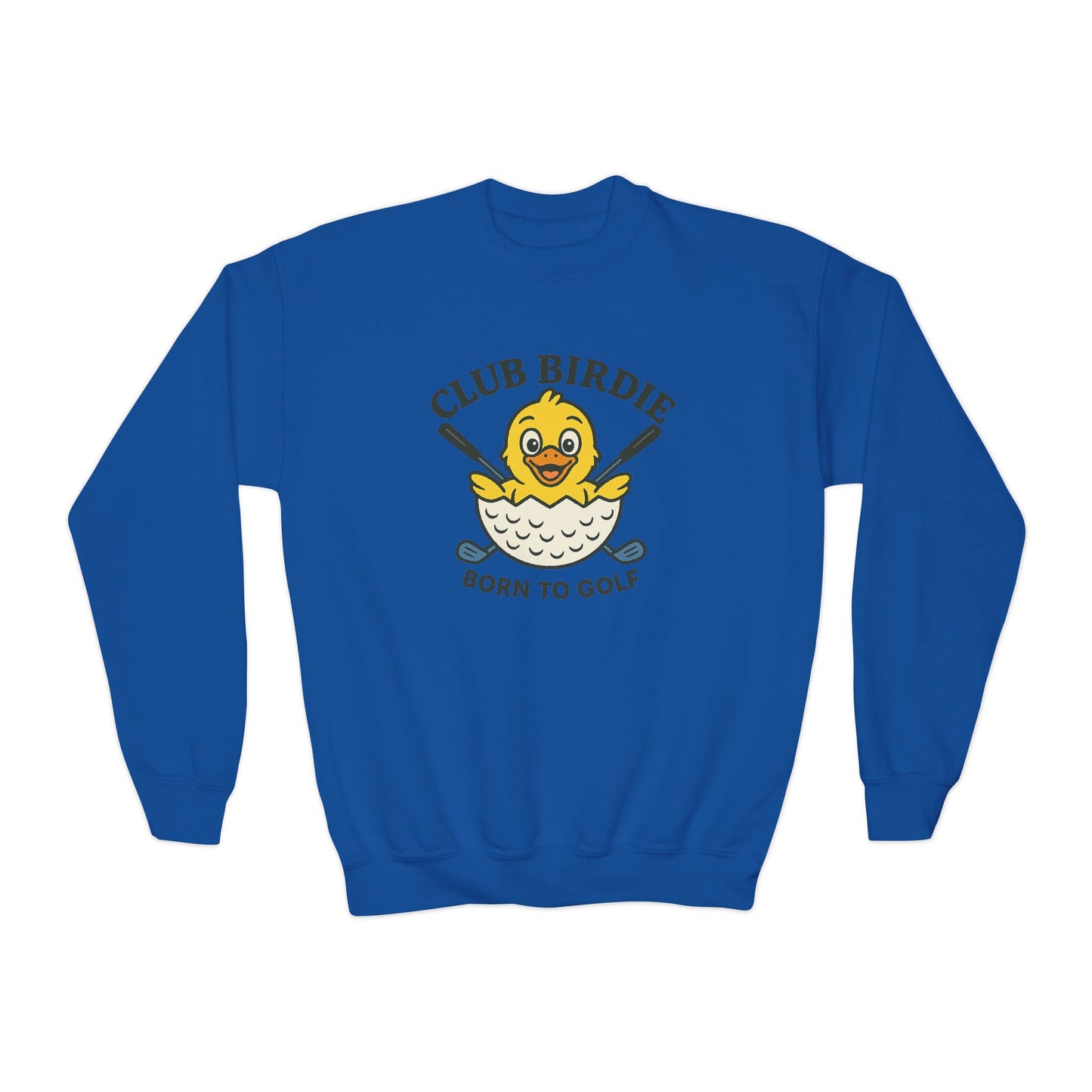 Club Birdie Golf Ball Born to Golf Youth Crewneck Sweatshirt