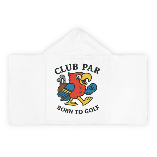 Club Par Born To Golf Kids Hooded Towel/ Beach Cover-Up
