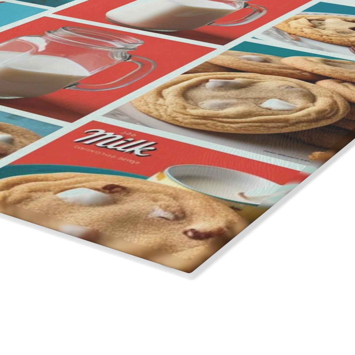 milk and cookies Glass Cutting Board