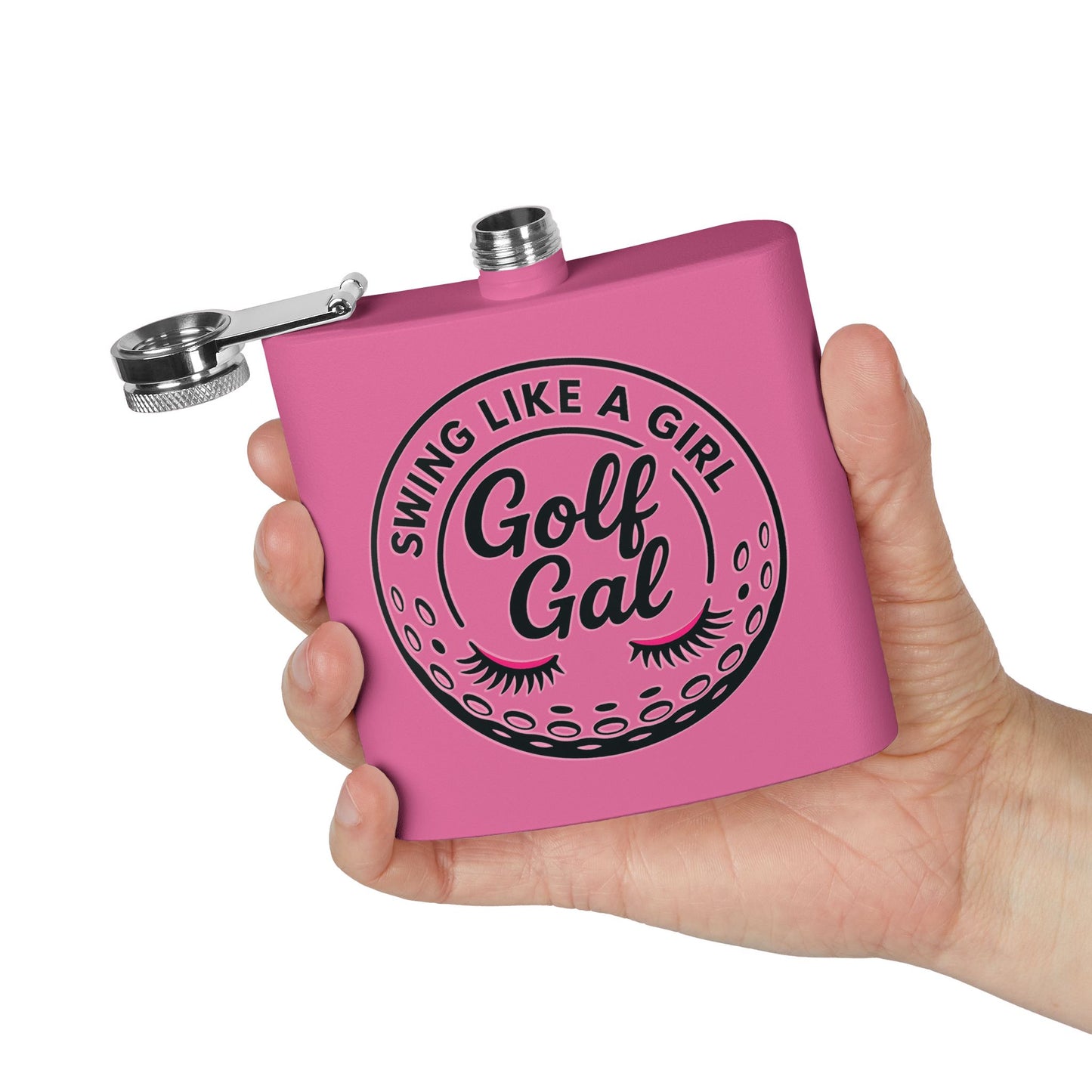 Swing Like A Girl Golf Gal Sleek Stainless Steel Flask
