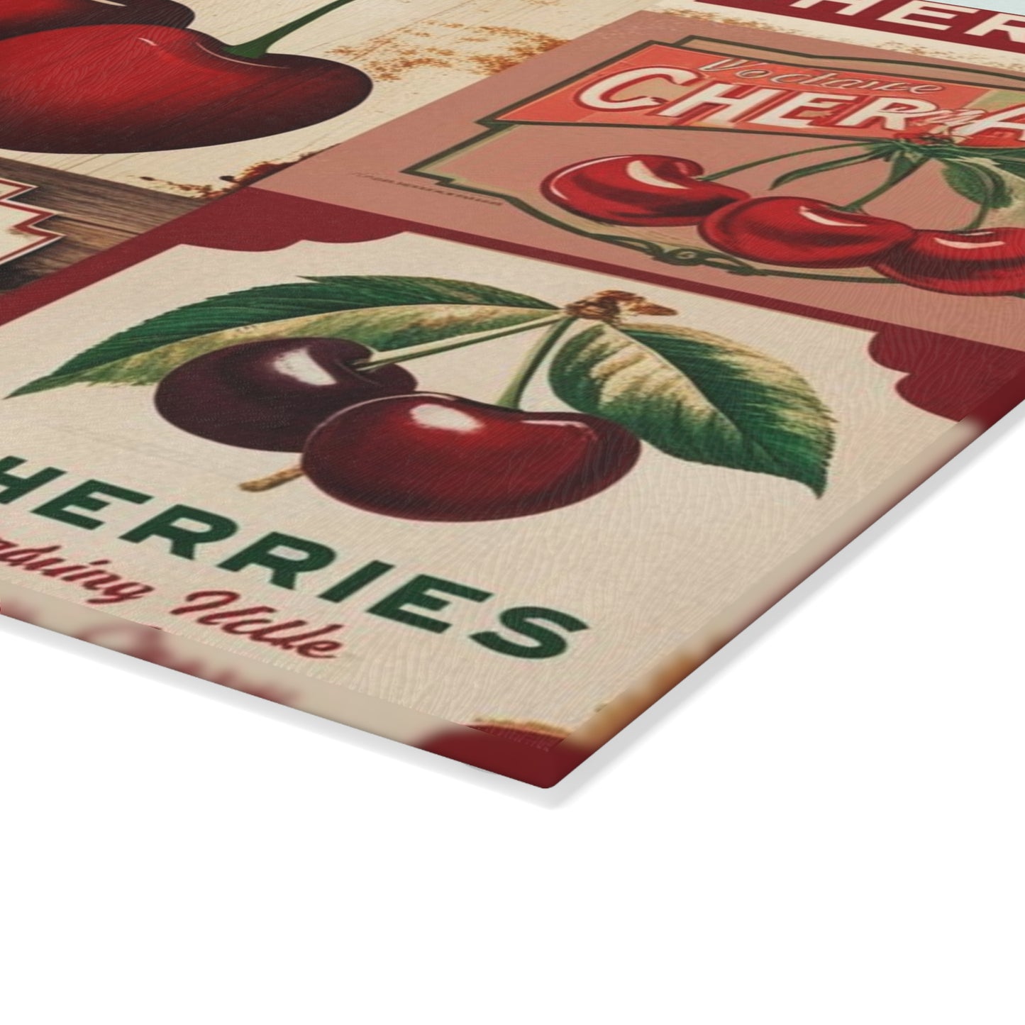 vintage cherries glass Cutting Board