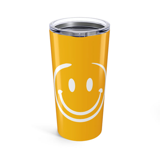 yellow with white smiley face Tumbler 20oz